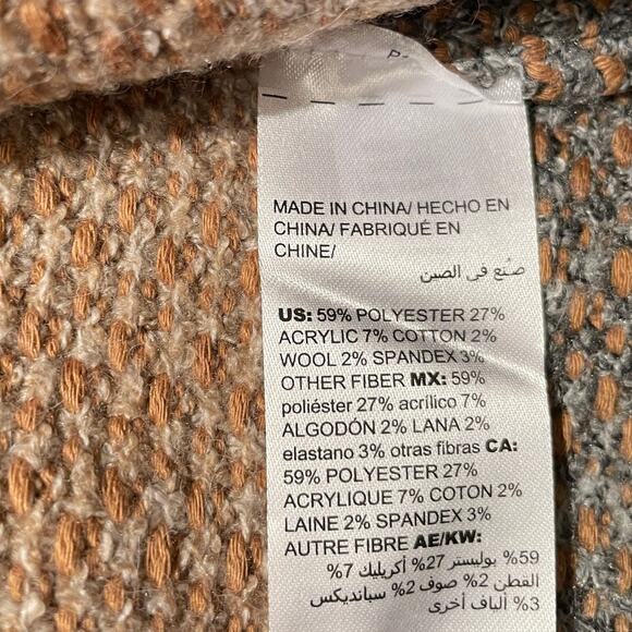 Chico’s 1P, M Open Front Cardigan | Striped Knit, Neutral Fall, Cozy Shawl NWOT - Picture 7 of 11